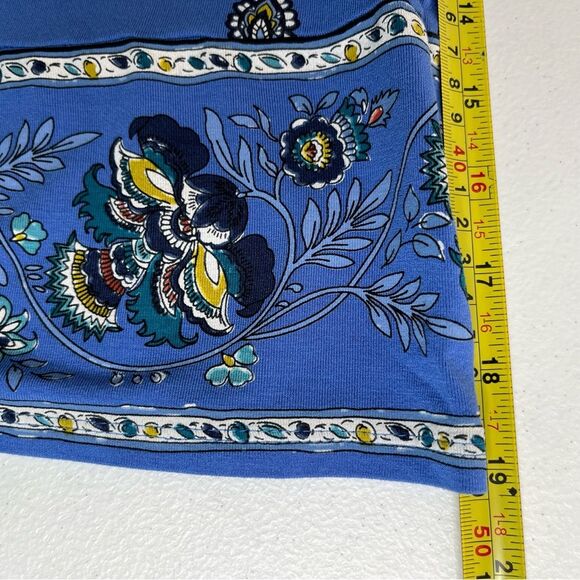 J Jill Wearever Collection Blue Paisley Border Print Tunic Women Size Medium - Picture 12 of 14